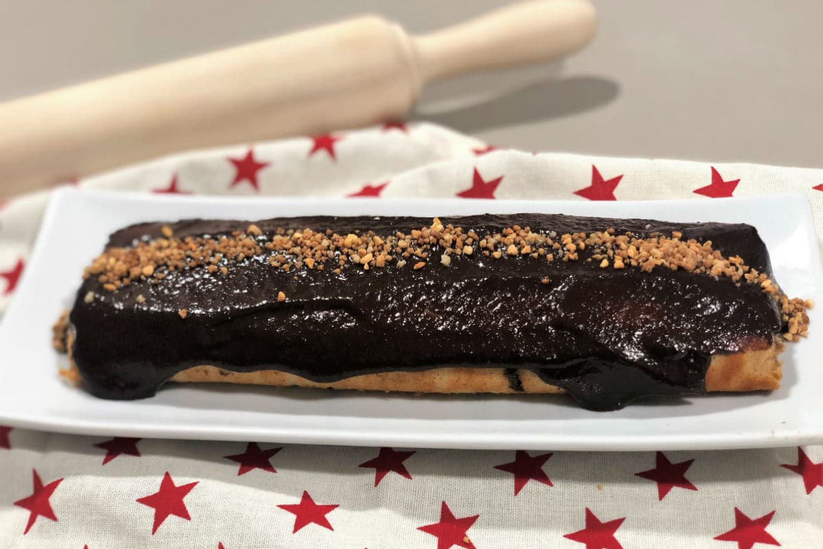 Brazo de gitano con crema de chocolate (sin gluten)