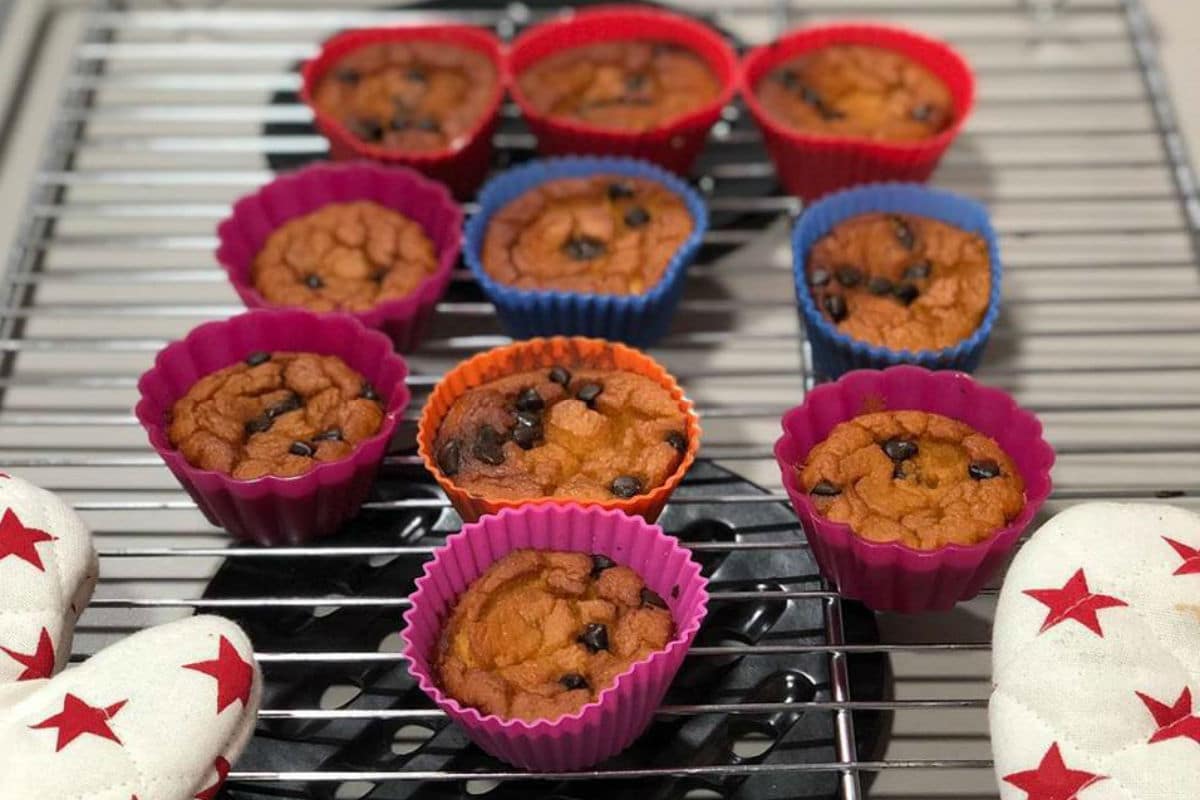 Magdalenas de calabaza con sorpresa de chocolate negro (cetogénica y sin gluten)