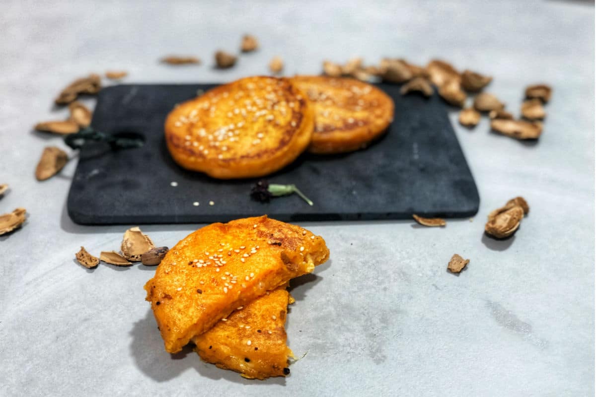«Pan» de boniato relleno de queso