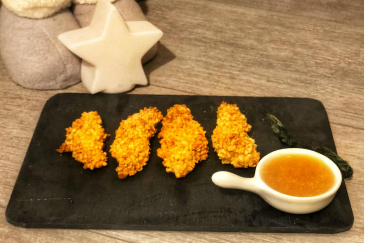 Pollo almendrado con salsa de limón