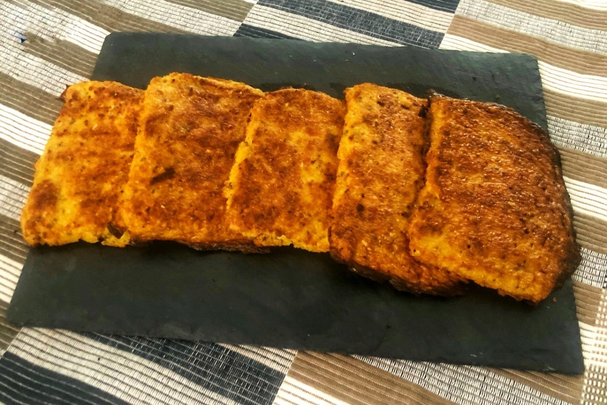 Pan de ajo keto (base coliflor)