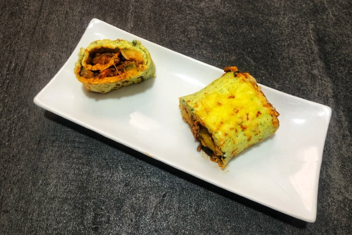 Rollo de calabacín relleno